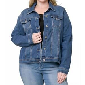 NEW PINE APPAREL trucker denim jacket - plus in blue
